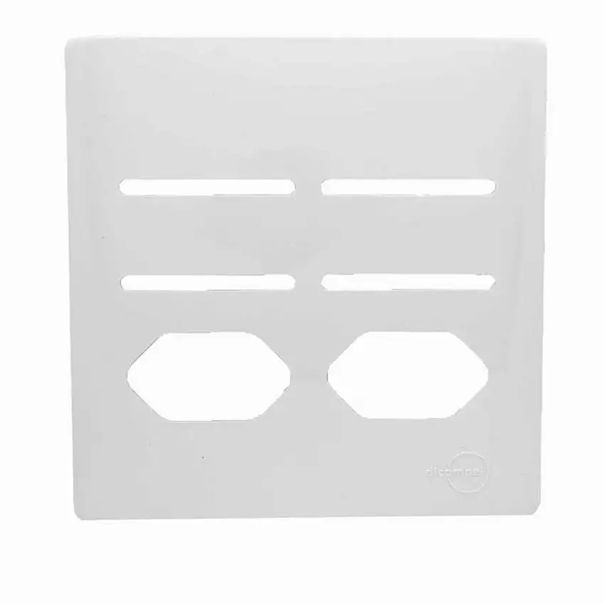 Placa 4X4 4 Interruptores 2 Tomadas 2P+T Aço Novara