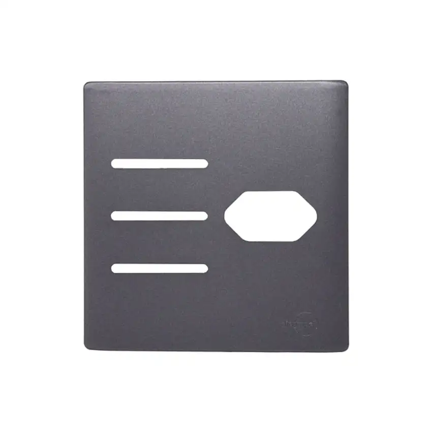 Placa Novara Grafite 4x4 3 Interruptores + 1 Tomada Novara