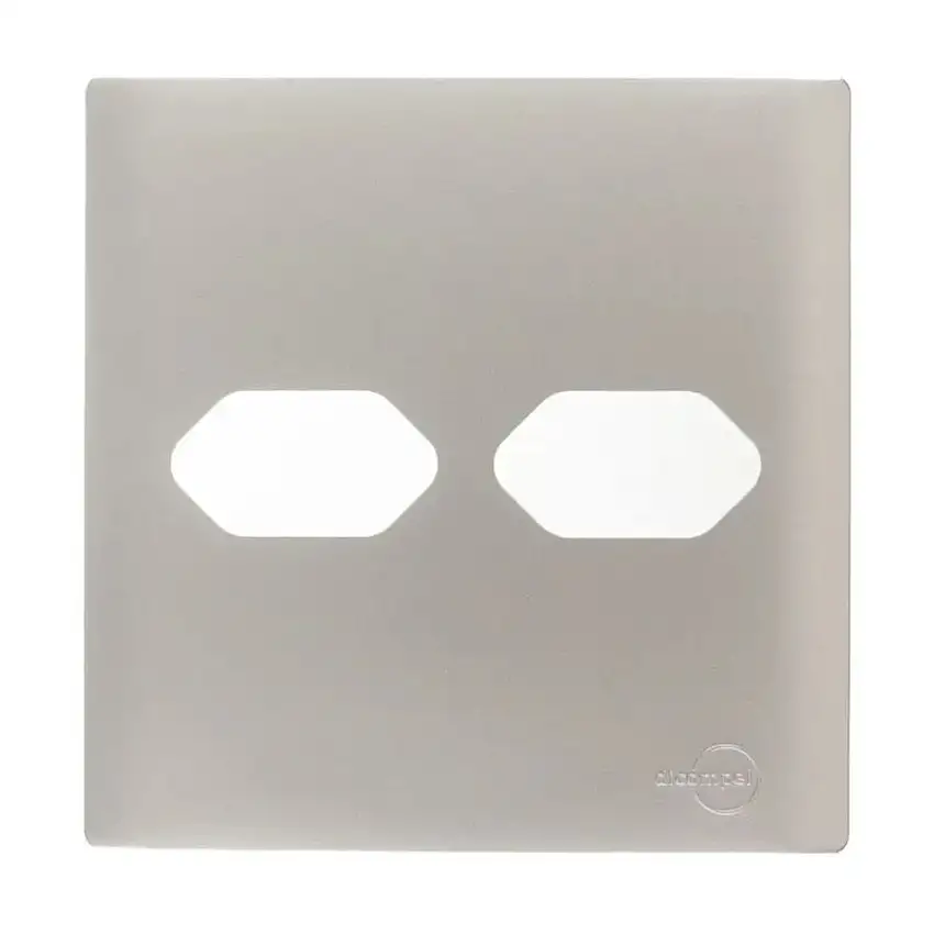 Placa para 2 Tomadas 2P+T 4X4 Aço Novara Dicompel