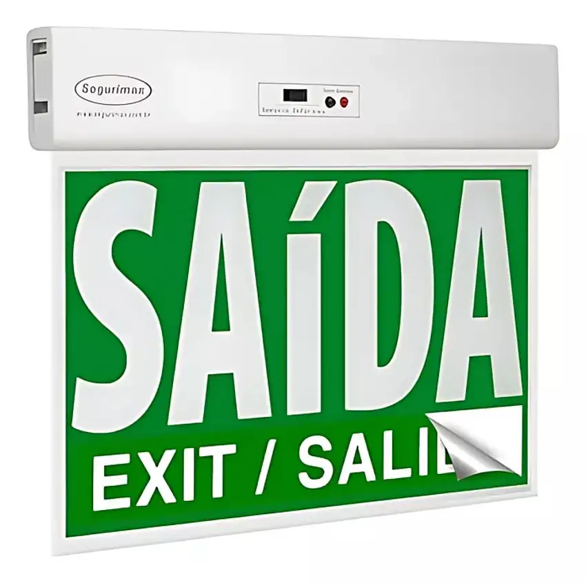 Placa Sinalização Led Saida Emergência Verde Segurimax