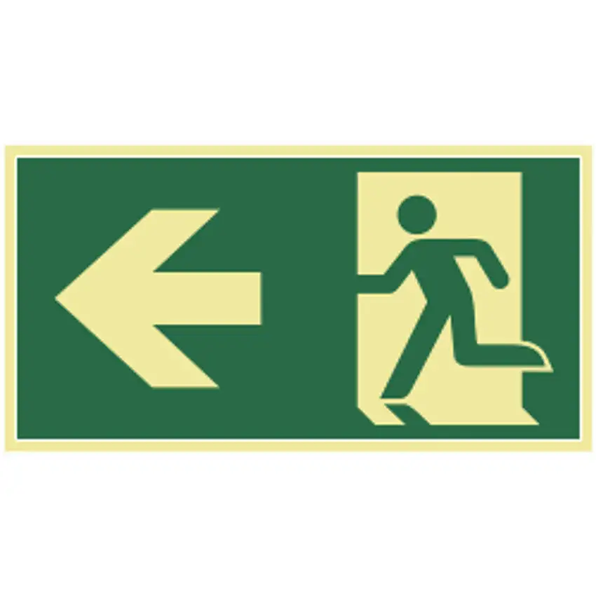 Placa Sinalização Saída Emergência Seta A Esquerda Sinalize