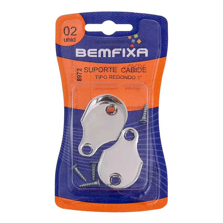 Suporte Para Cabideiro Tipo Redondo Cromado - Bemfixa