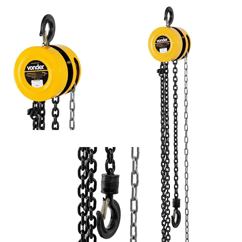 Talha Manual 0,5 Toneladas Elevação 3,0m 220 N Vonder