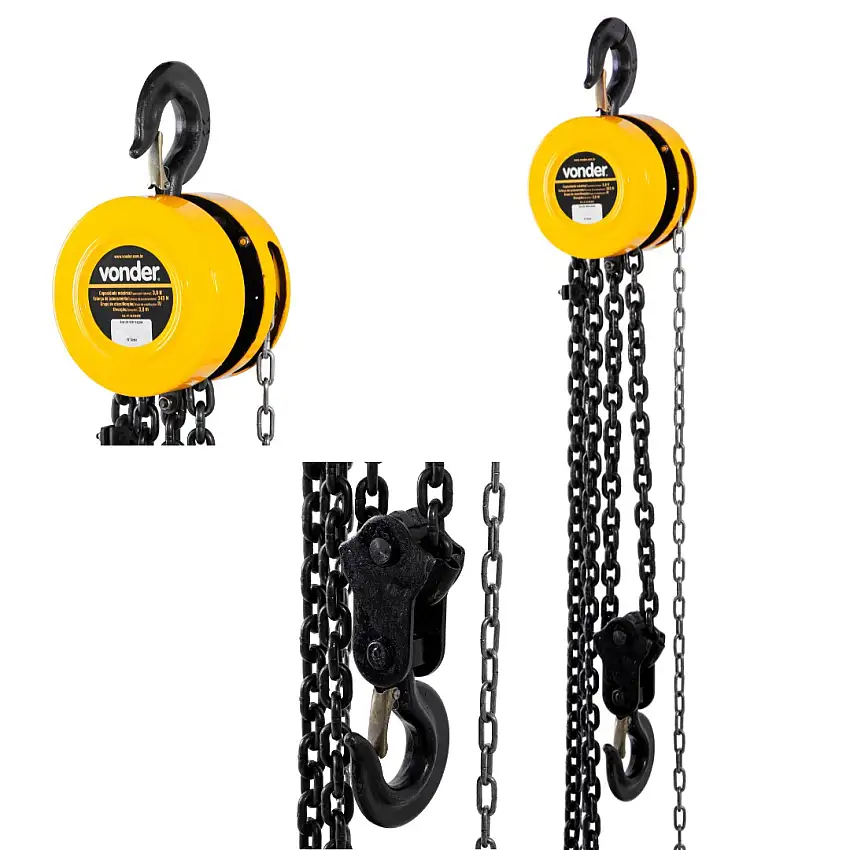 Talha Manual 3,0 Toneladas Elevação 3,0m 343 N Vonder