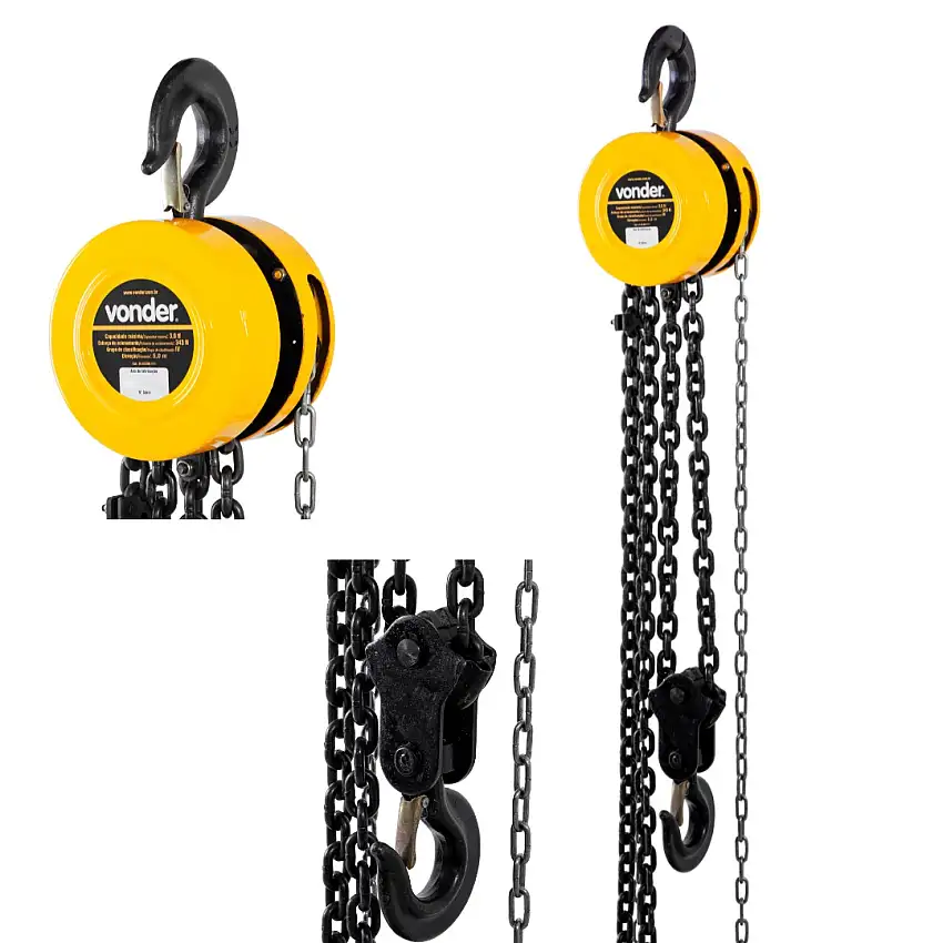 Talha Manual 3,0 Toneladas Elevação 5,0m 343 N Vonder