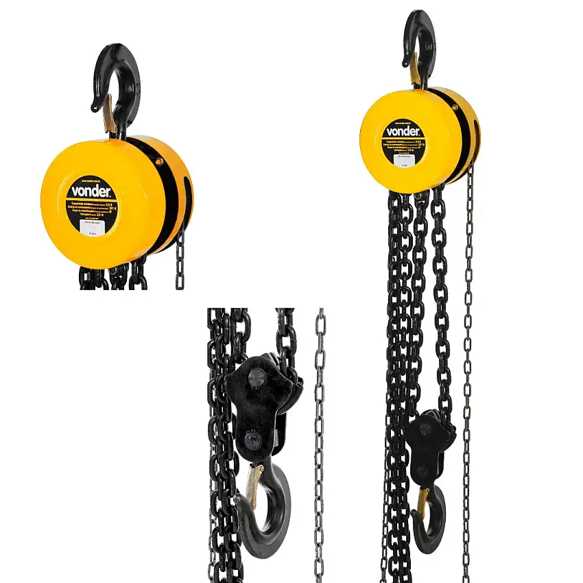 Talha Manual 5,0 Toneladas Elevação 3,0m 381 N Vonder